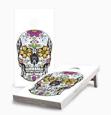 Skip's Garage Sugar Skull Two Regulation 2x4 Cornhole Game Set