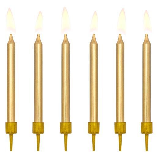 Partydeco Geburtstagskerzen Gold 6cm 6 Stück (6 Stk.) (PARX1238)