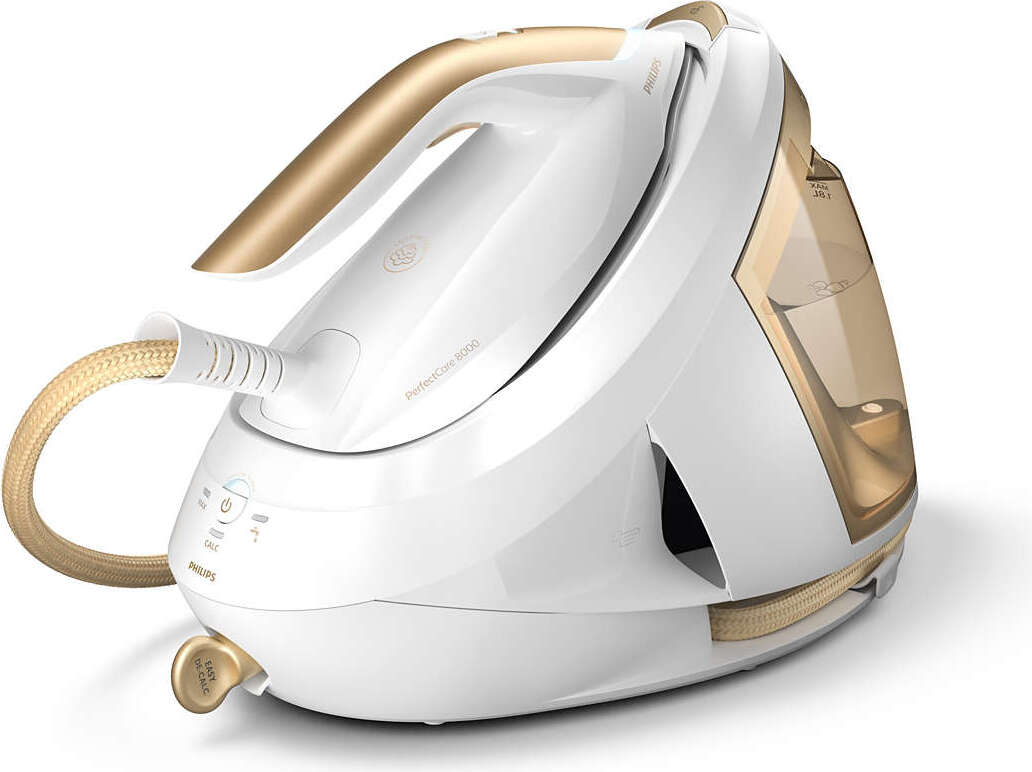 Philips PerfectCare Bügelstation, Keramiksohle, 170 g/min konstanter Dampf, 8.0 bar, 2700 W, Weiß (PSG8040/60)