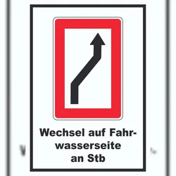 HB-Druck Wechsel auf die Fahrwasserseite Steuerbordseite  Symbol und Text A1 (594x841mm)