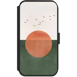 Nivocase Klapphülle für Apple iPhone 11 Handyhülle aus Kunst Leder NIVOflip schwarz Sonnenschein (Apple iPhone 11), Smartphone Hülle, Schwarz
