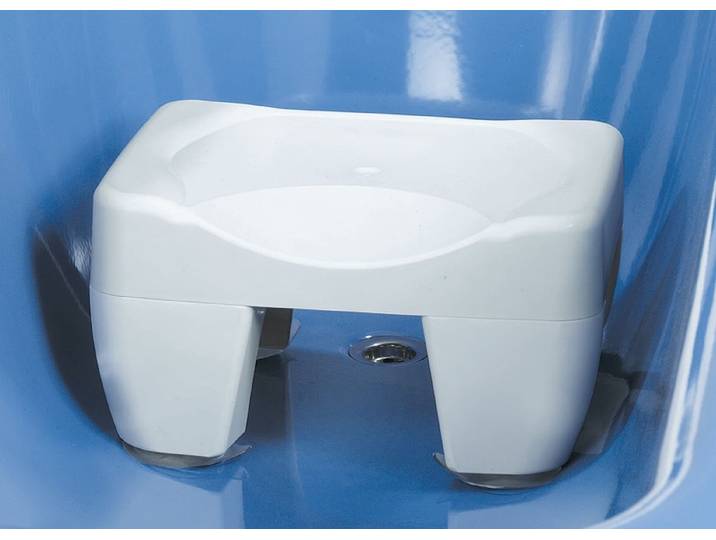Rutschfester Badewannenhocker mit 4 Saugnäpfen, Weiss