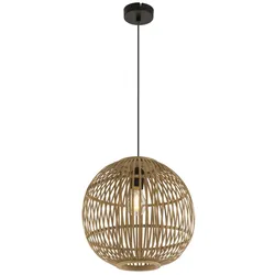 Globo 15368H Hildegard Hängeleuchte Bambus Naturfarben, 1X E27