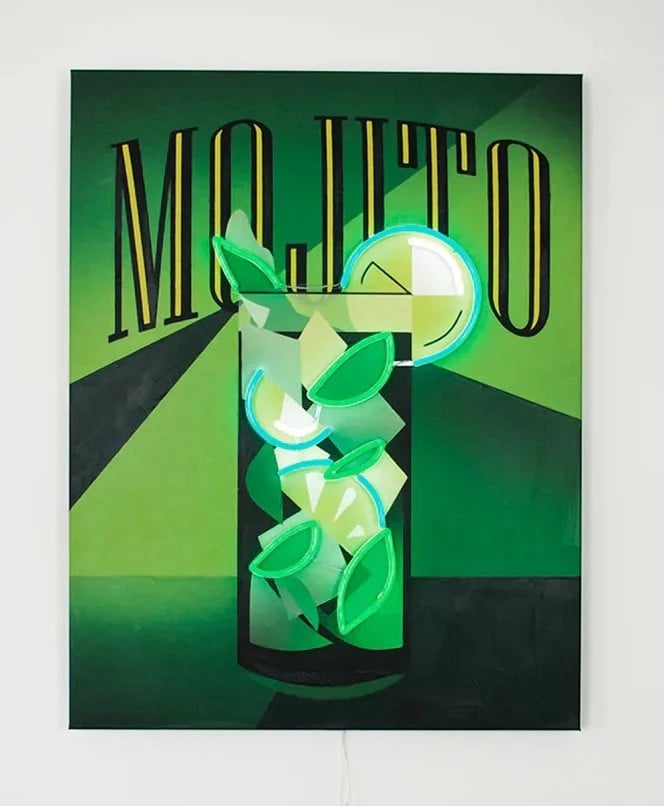 Locomocean LED Neon Muurschilderij Mojito - Groen