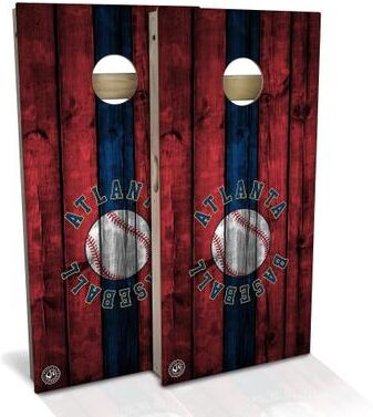 Skip's Garage Atlanta Baseball Outdoor Cornhole Board Set