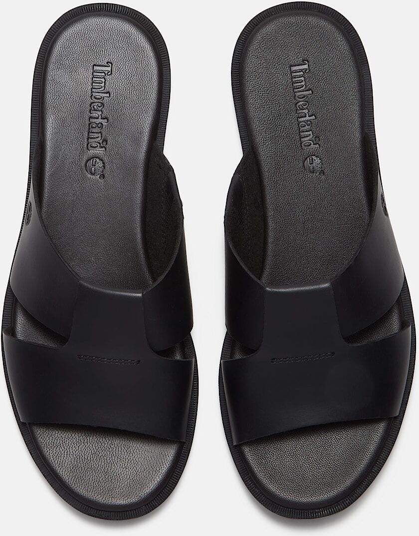 Sandale TIMBERLAND "CALISTA BAY SLIDE SANDAL", Damen, Gr. 36, schwarz (blk full grain), Leder, Schuhe Sandale, aus Timberland Premium Leder blk full grain 36