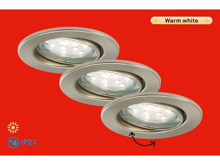 BRILONER LEUCHTEN LED Einbauleuchte FIT MOVE , silber (weiß, neutral), Leuchten, LED Einbauleuchte