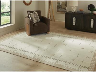 Signature Design by Ashley Dot Beige/White Area Rug