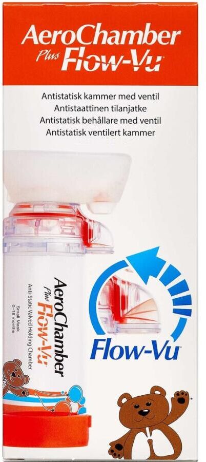 Aerochamber PlusFlow Vu small orange 0-18 måneder Medicinsk udstyr 1 stk