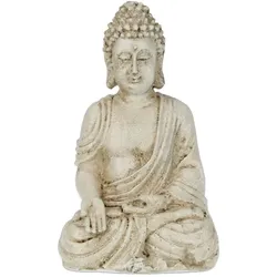 Relaxdays Buddha Figur sitzend 17,5 cm Creme