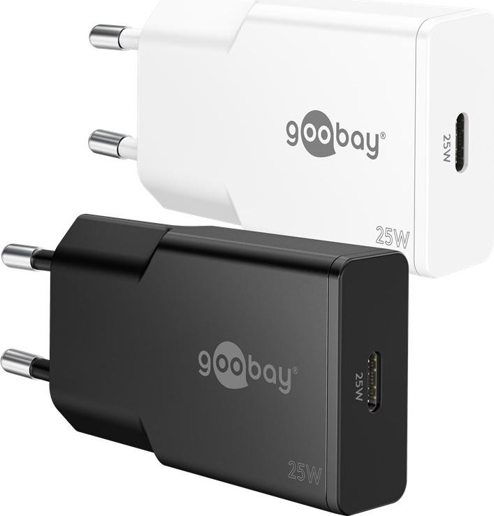 Goobay 75732 USB-C PD GaN snellader, 25 W, wit - 1x USB-C aansluiting