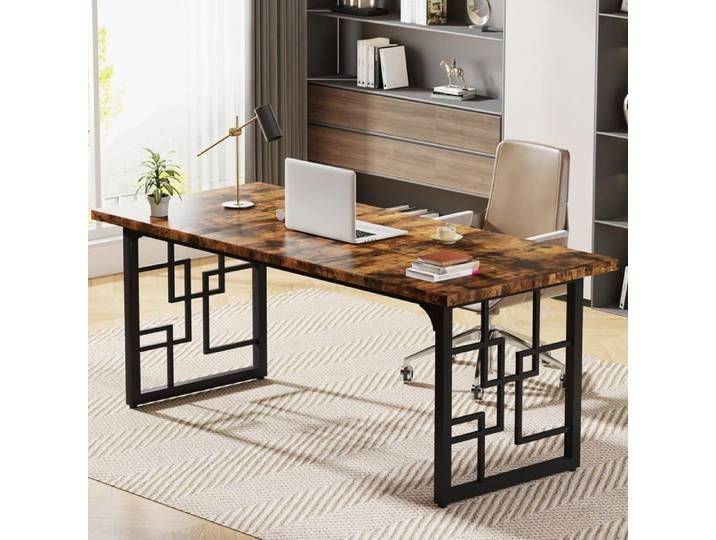 Tribesigns Bureau Bureau d'étude pour Ordinateur Portable 160 cm Table de Bureau pour Le Bureau la Chambre à Coucher Marron