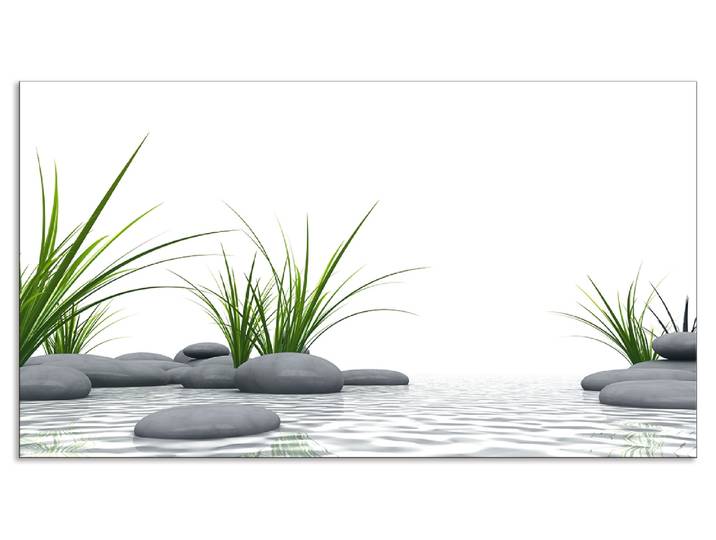 Küchenrückwand ARTLAND 3 D Steine , weiß, B:90cm H:50cm, Aluminium, Spritzschutzwände, Alu Spritzschutz mit Klebeband, einfache Montage