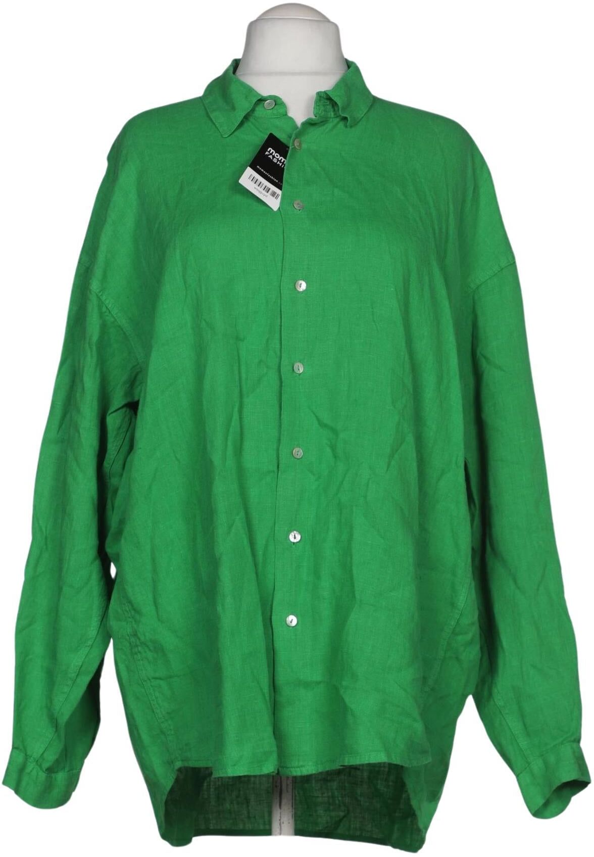 Backstage Damen Bluse, Grün, Gr. 4Xl, Leinen - Second Hand