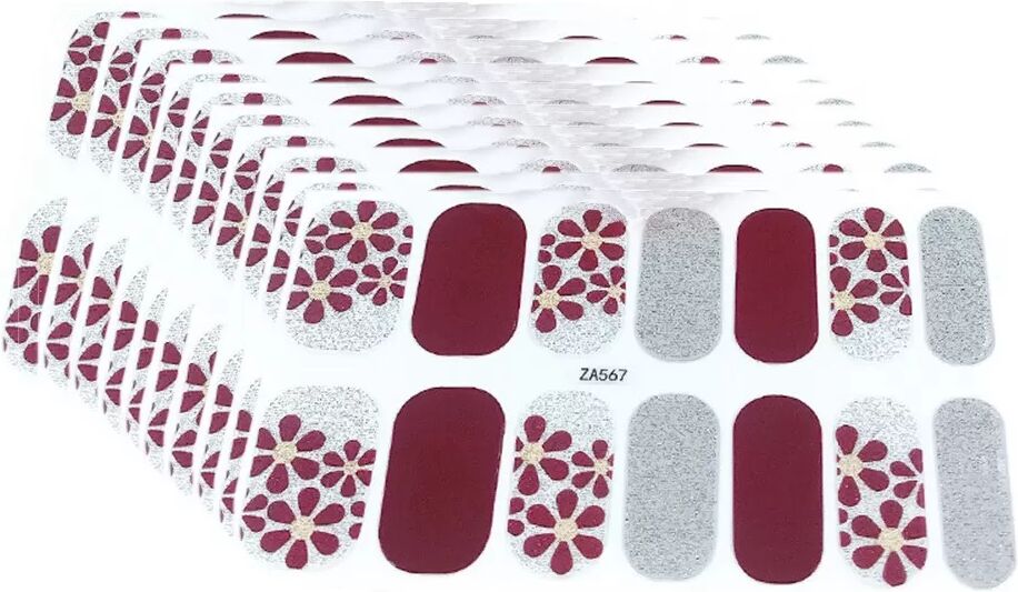 INF 10 Blatt Blumen Nagelsticker mit Nagelfeile - 3D Selbstklebende Nagelkunst Aufkleber