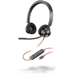 HP Poly Blackwire 3320 (Kabelgebunden, USB-C, Microsoft Teams), Office Headset, Schwarz
