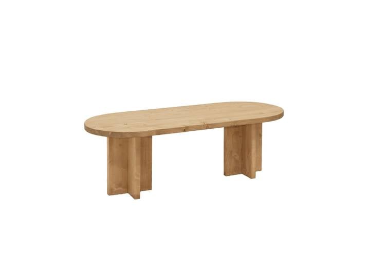 Table basse en bois de sapin marron 120x40cm