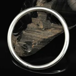 Drachensilber Schlichter Damen Armreif geschlossener Reif 6mm Stärke 925 Silber Ø 7cm - Silber