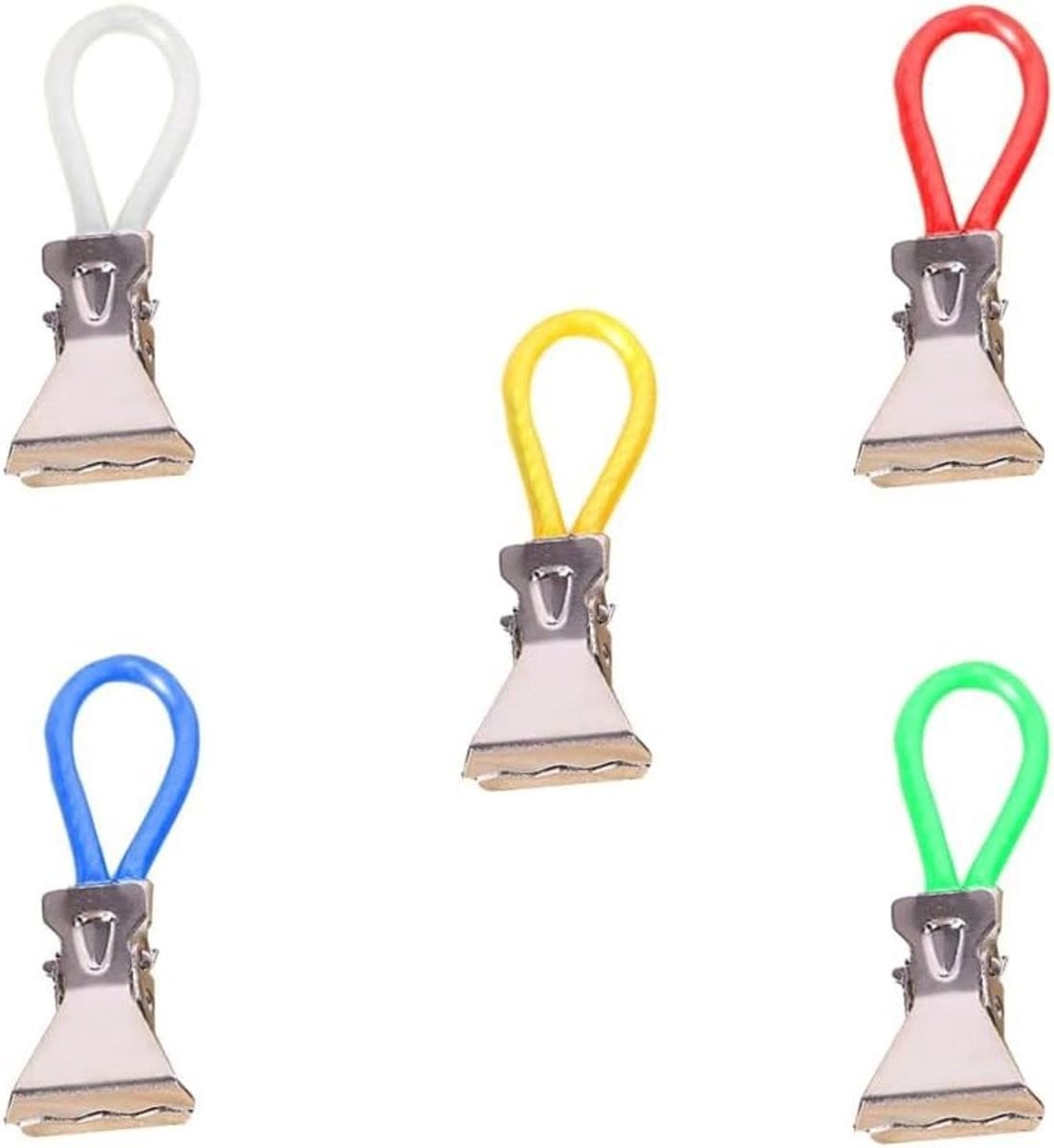 Set van 5 kleurrijke handdoekklemmen van metaal voor in de keuken, badkamer of kast