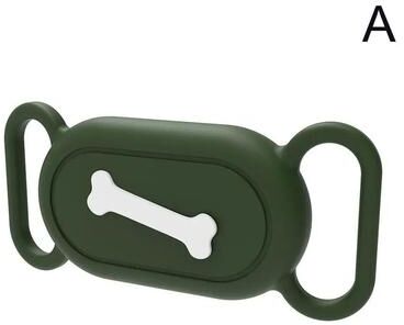 Uplift Essentials Waterproof Silicone Pet Collar Holder For SmartTag2 green Bone