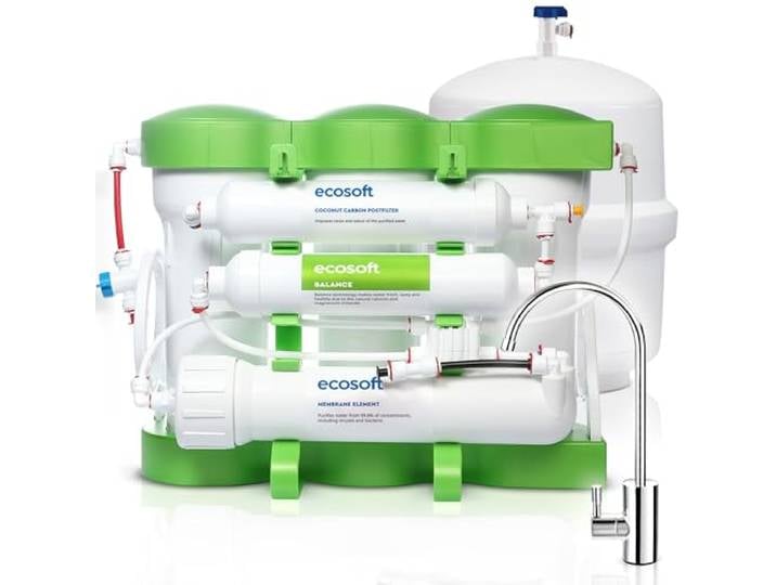 Ecosoft PURE Balance Umkehrosmoseanlage mit Remineralisierung 6 Stufen Wasserfilter, leistet 12 Liter per Stunde, ohne Pumpe