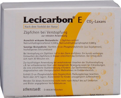 athenstaedt GmbH & Co KG LECICARBON E CO2 Laxans Erwachsenensuppositorien 100 St 04018882