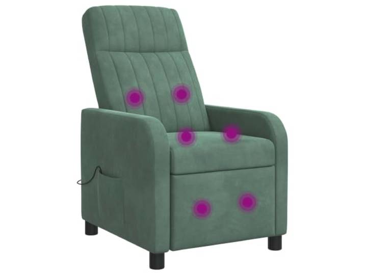 YUTAASU Massage Relax Chair Velvet Sea Green Adjustable 115-160 Degree Recline, Metal Frame, Easy Clean, Living Room