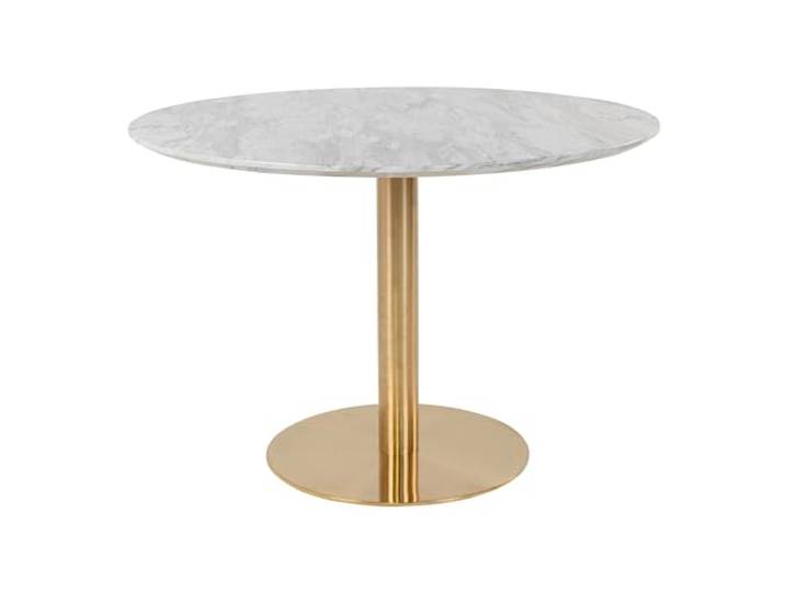 möbelando Esstisch >Bolzano< in Weiss, Marmor - 110x75x110cm (BxHxT)