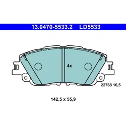 ATE 13.0470-5533.2 Bremsbelagsatz, Scheibenbremse