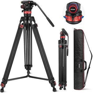 Neewer Stativ  TP75, Höhe bis 189 cm, für Kamera, mit Fluidkopf, Dreibein