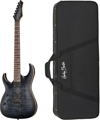Harley Benton Amarok 6 LH BKNT Flame w/Case Black Natural Flame Burst Satin