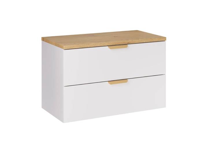 Meuble sous-vasque 80cm plan panneaux stratifiés blanc