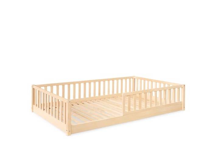 Ehrenkind® Bodenbett Buche Livo FSC Zertifiziert Kinderbett mit Rausfallschutz Massivholz 200x120 cm Natur Bodenbett 120x200 Kinder Bett