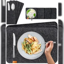 12 er Set Tischsets  4 Platzsets Bestecktaschen Glasuntersetzer