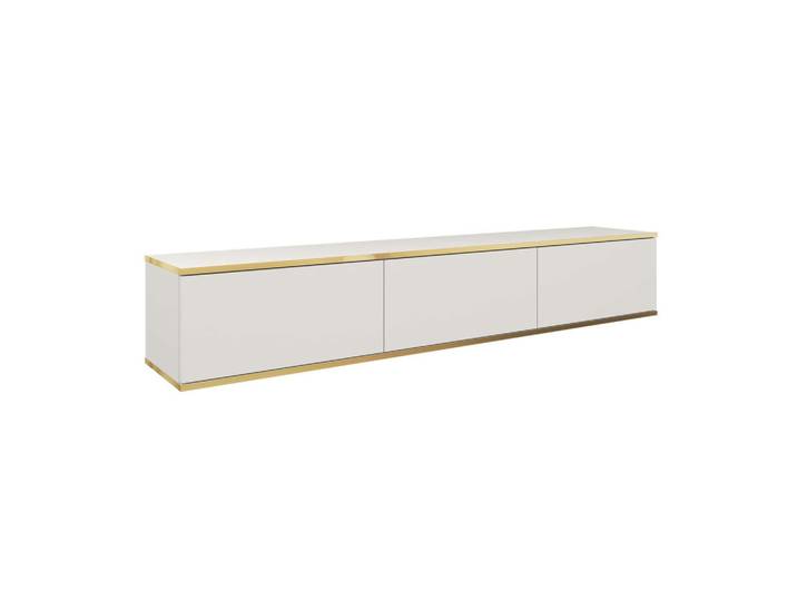 Komodee Hängeboard Banff Rtv175 – Weiße Matte Front, Eiche Artisan, 175x30x32 cm, Wohnzimmer, TV Möbel, Lowboards, Lowboards hängend