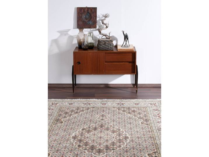Tapis en laine Sirsa Silk Tabriz II Beige 170 x 240cm Laine/Soie