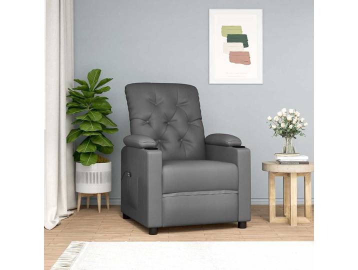 furnicato Massagesessel Aufstehsessel mit Hebefunktion 78,5x93x96,5 cm Grau (1-St), Elektrischer Relaxsessel mit Hebefunktion und Liegepositionen
