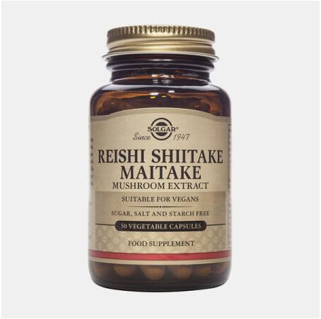 SOLGAR REISHI, SHITAKE e MAITAKE 50 CÁPSULAS