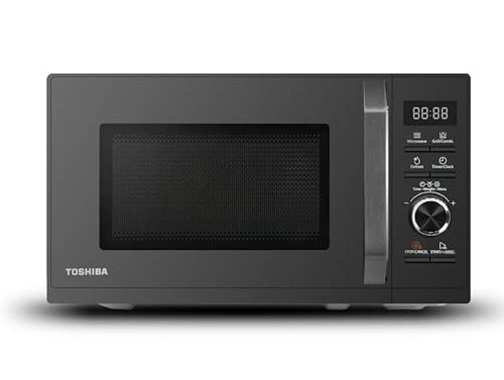 Toshiba MW3-AG20PE(BK) Mikrowellen mit Grill 20L 3-in-1 Mikrowellenherd, Chef-Abtauung, Mikrowelle, Grill, Kombi, 5 Leistungsstufen, 8 Automatikprogrammen, Einfacher Reinigung, Schwarz