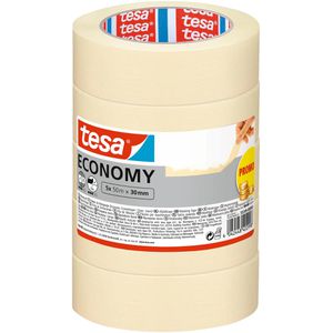 Tesa Kreppband 05288, Masking Economy, 30mm x 50m, für Innen, 5 Rollen