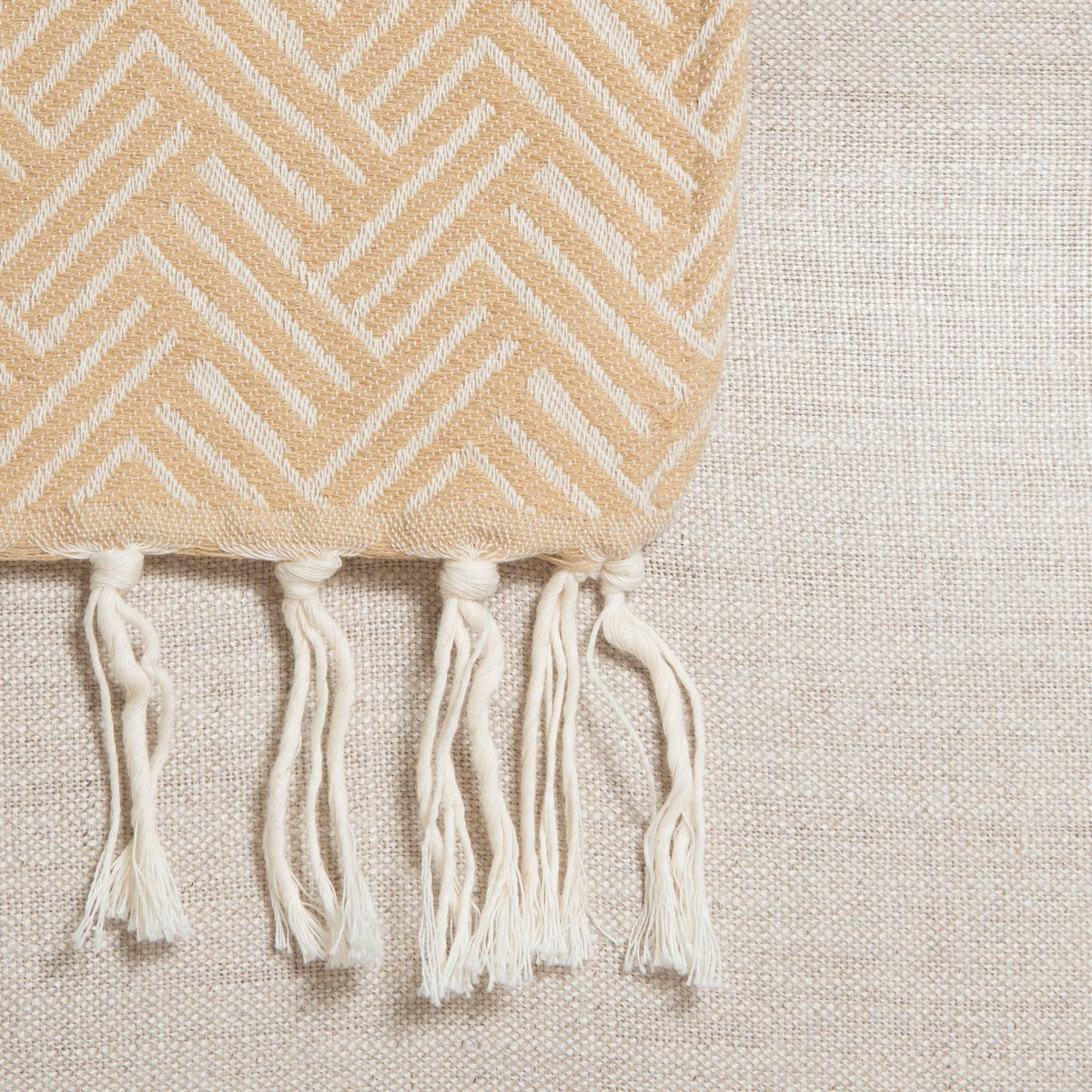 Lantara Vienna Plaid Deken Beige 160 x 250 cm Wol/Katoen