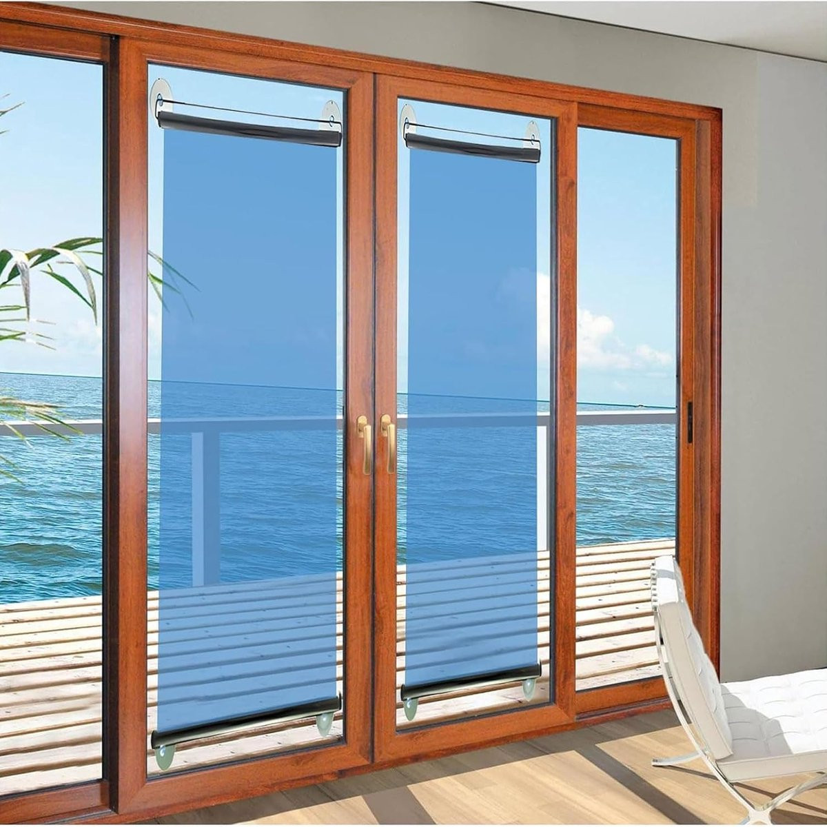 Verduisterend Rolgordijn voor Privacy en Zonwering - Zonder Boren te Installeren - 50 x 200 cm