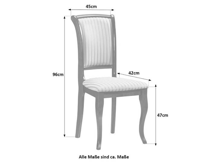 Feldmann-Wohnen Esszimmerstuhl Olivia (2 St), 2er Set weiß / beige