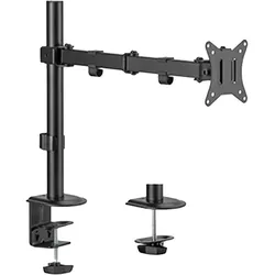 Gelenkige Tischhalterung für 1 Monitor, VESA 75x75 / 100x100, bis 9 kg, schwarz