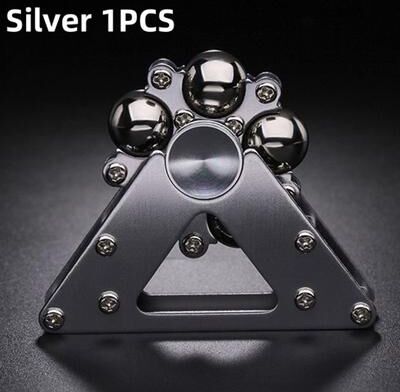 Inspire Daily Merch Creative Metal Ornaments Fingertip Gyroscopic Wheel, Adult Decompression Venting Device Advanced Mechanical Desktop silver