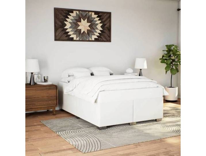 Blanc Lit 2 Places：160x200 cm - Design classique - Structure de lit - blanc 160x200 cm similicuir 82744893692096