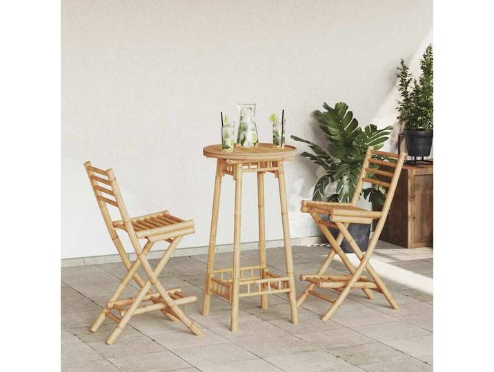 vidaXL 3-tlg. Outdoor-Bar-Set Klappbar Bambus