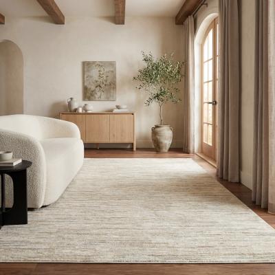 ROW Lauren Distressed Stripes Beige/ Tan Textured Pile Area Rug