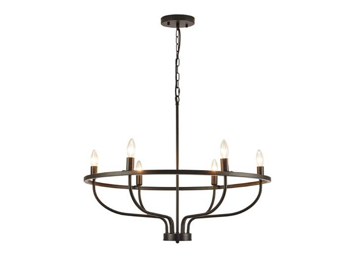 Lampe Suspendue Vintage Rétro Américaine, Luminaire à 6 Têtes, Lustre Noir et Or, pour Salon, Chambre à Coucher, Cuisine, Salle à Manger