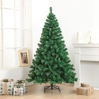 Inspired Finds PVC Large Artificial Christmas Tree Encrypted Green Simulation Tree For Indoor And Outdoor Holiday Decoration pvc Christmas Tree 82.68in